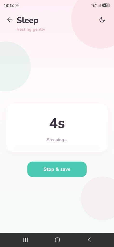 Sleep timer running with stop and save